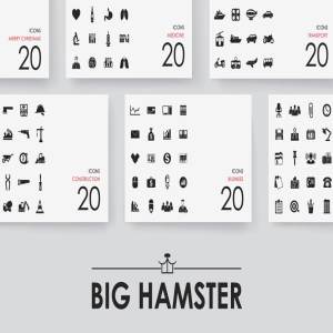 极力推荐：8900枚445个分类图标库 8900 BIG HAMSTER Icons Library [1.4GB]