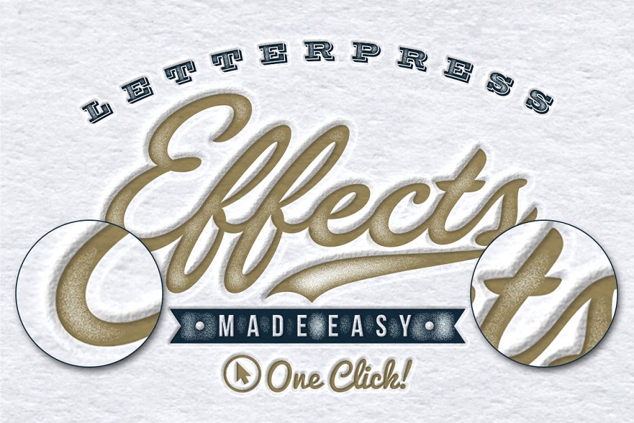 破旧凸版印刷效果照片处理图层样式 Worn Letterpress Photoshop Styles