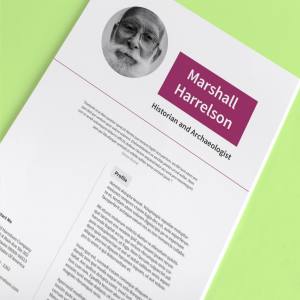 历史学家（历史相关职业）简历模板 Free Resume CV InDesign Template, Historian Edition