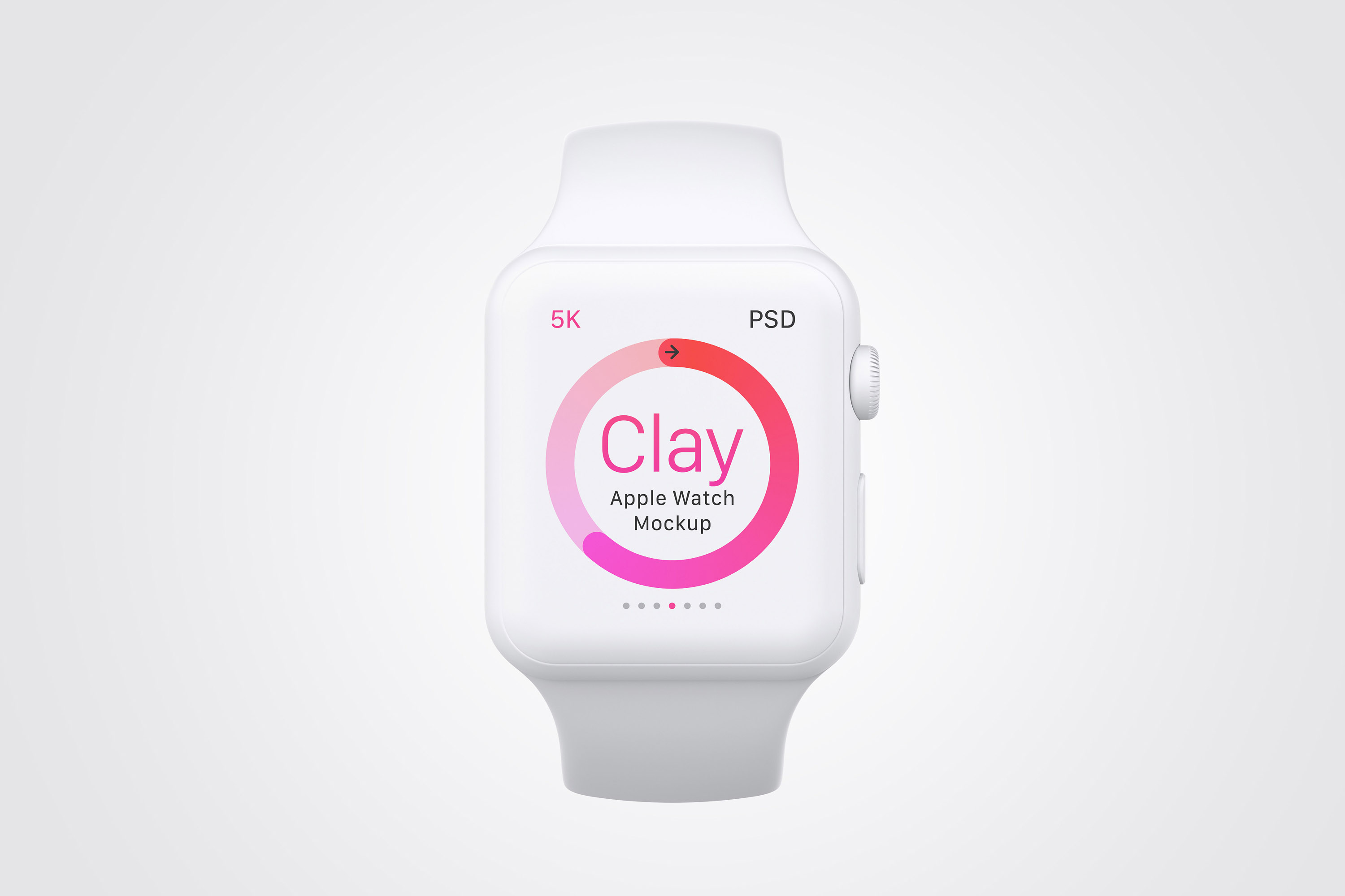 Apple Watch手表屏幕界面设计效果图样机04 Clay Apple Watch Mockup 04