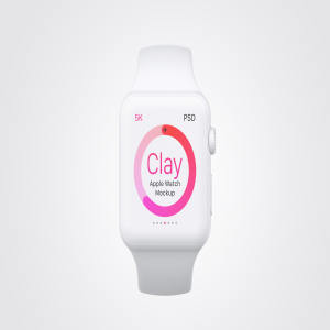 Apple Watch手表屏幕界面设计效果图样机04 Clay Apple Watch Mockup 04插图1