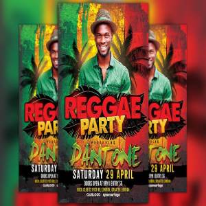 雷鬼音乐派对活动传单PSD模板 Reggae Party Flyer Template
