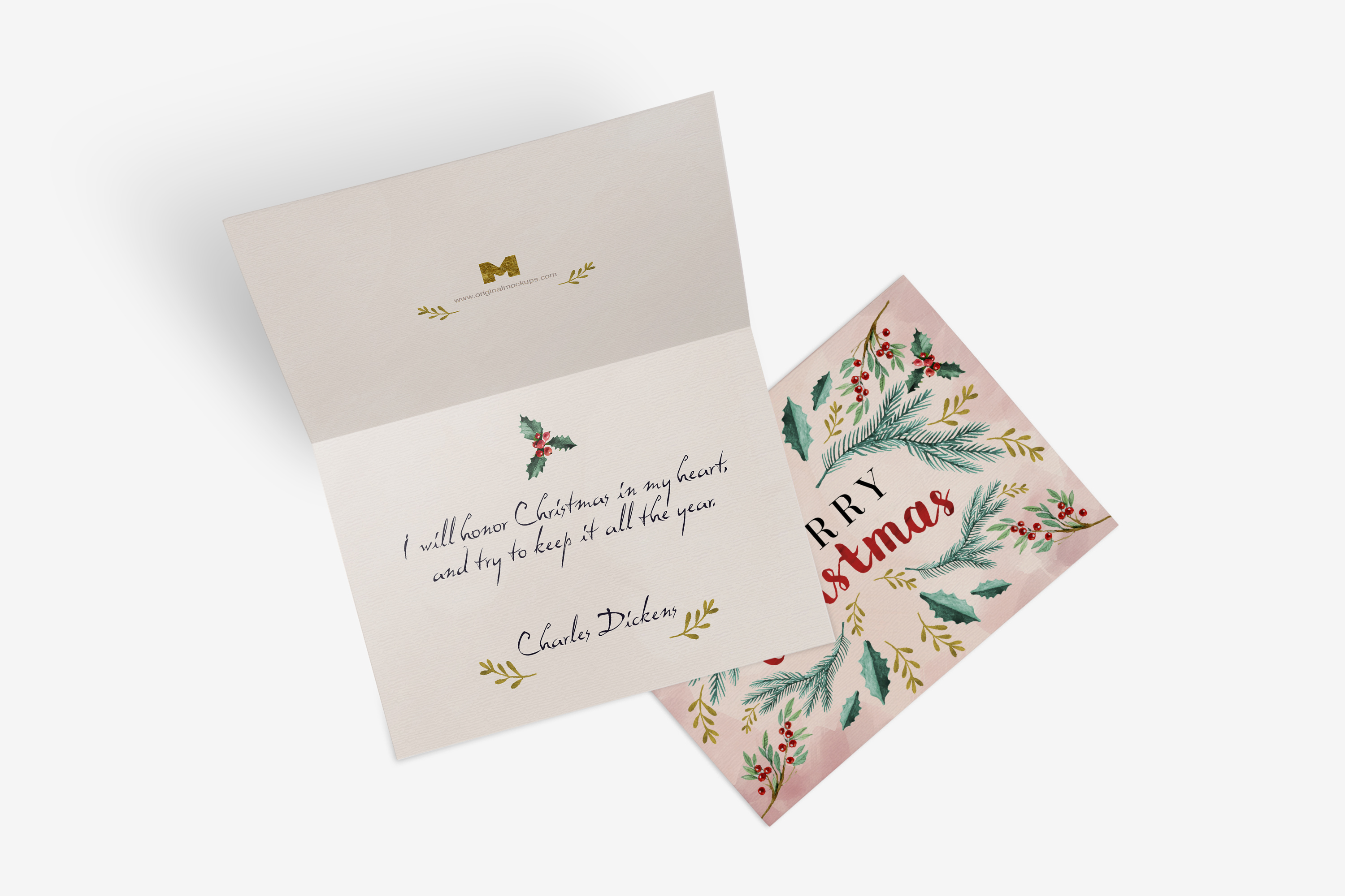贺卡邀请卡封面&内页设计效果图样机03 Greeting Card Mockup 03