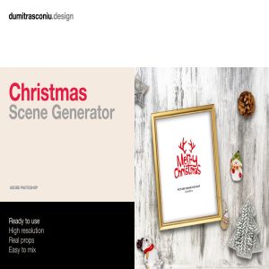 圣诞节节日精美贺卡场景样机 Christmas Scene Generator