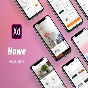 家具品牌企业APP应用UI设计套件XD模板 Howe Mobile UI Kit