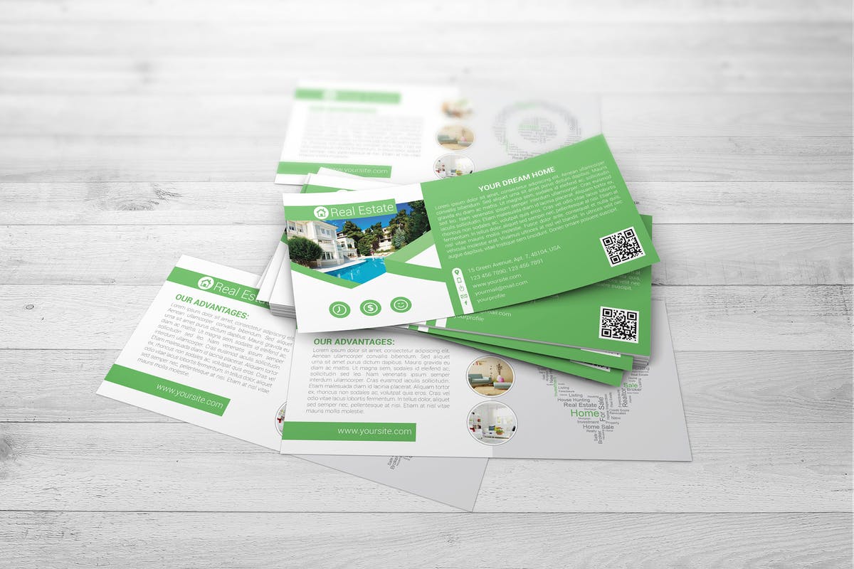 宣传推广广告传单样机 DL Flyer Mock-Up