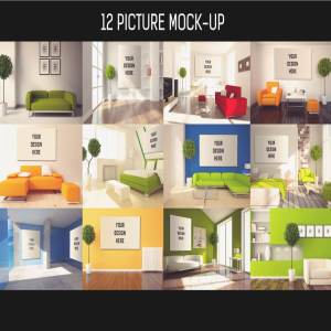 易编辑的墙上画框MOCKUPS模型包