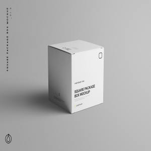 方形包装盒设计效果图样机模板 Square Package Box Mockup