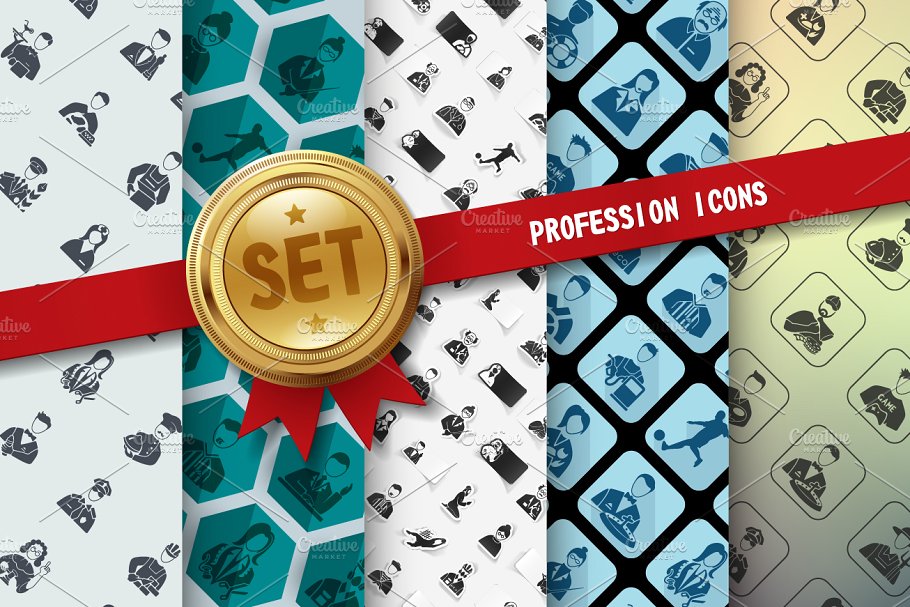 各行各业职业人物肖像icon图标下载 Set of professions icons