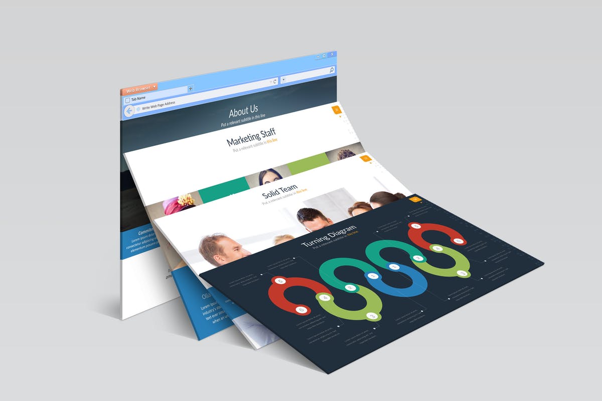 多用途企业方案推广PPT幻灯片模板 Bromo Powerpoint Template