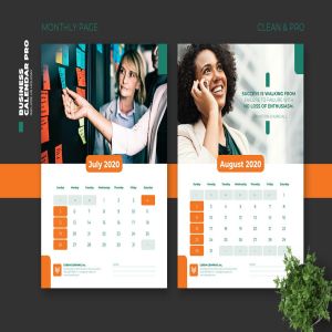 简约商务设计风格2020年日历表设计模板v2 2020 Clean Business Calendar Pro with US Holiday插图6