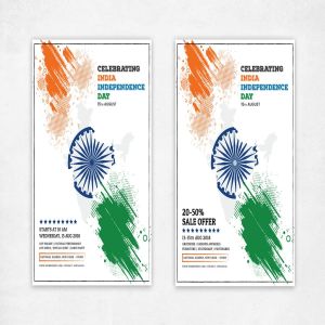 印度独立日活动宣传主题传单模板 Indian Independence Day & Offer Flyer