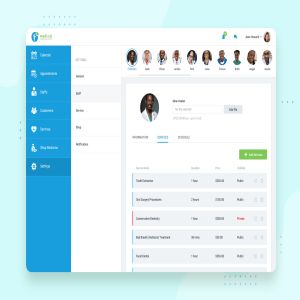 互联网+医院CRM系统后台设置界面UI设计PSD模板 Settings – CRM booking Web-based UI design