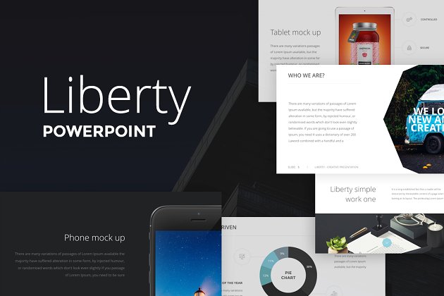 70+页创意产品服务演示 PPT幻灯片模板 Liberty PowerPoint Presentation