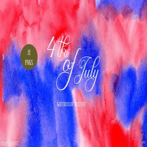 独立日流体手绘水彩纹理素材 Watercolor Texture 4th of July