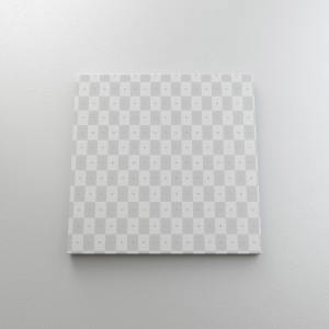 挂墙画布画框相片&绘画作品展览底面视图样机 3:2 Landscape Canvas Mockup Hanging on Wall, Bottom Front View