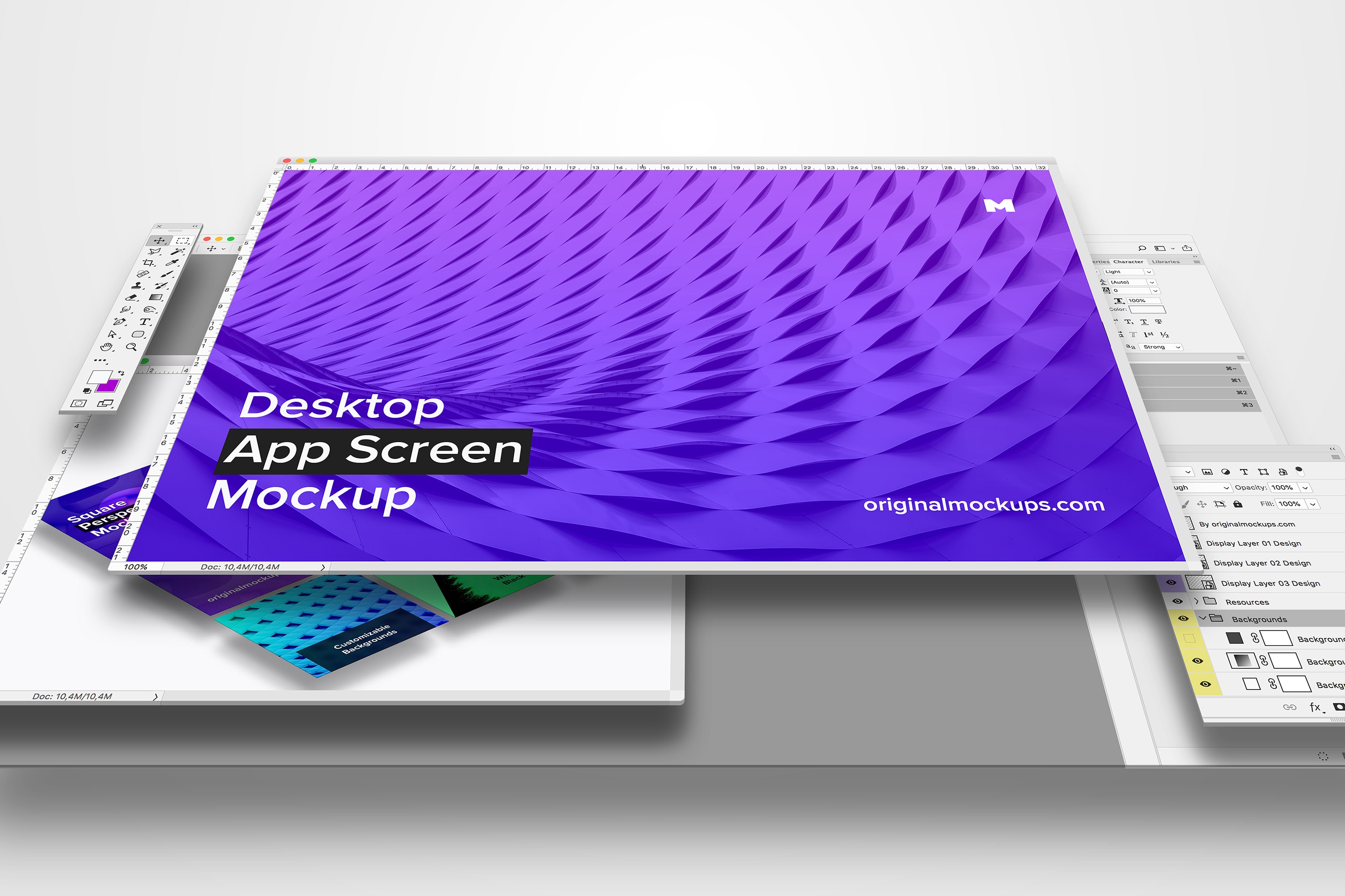 桌面应用程序设计屏幕预览样机01 Desktop App Screen Mockup 01