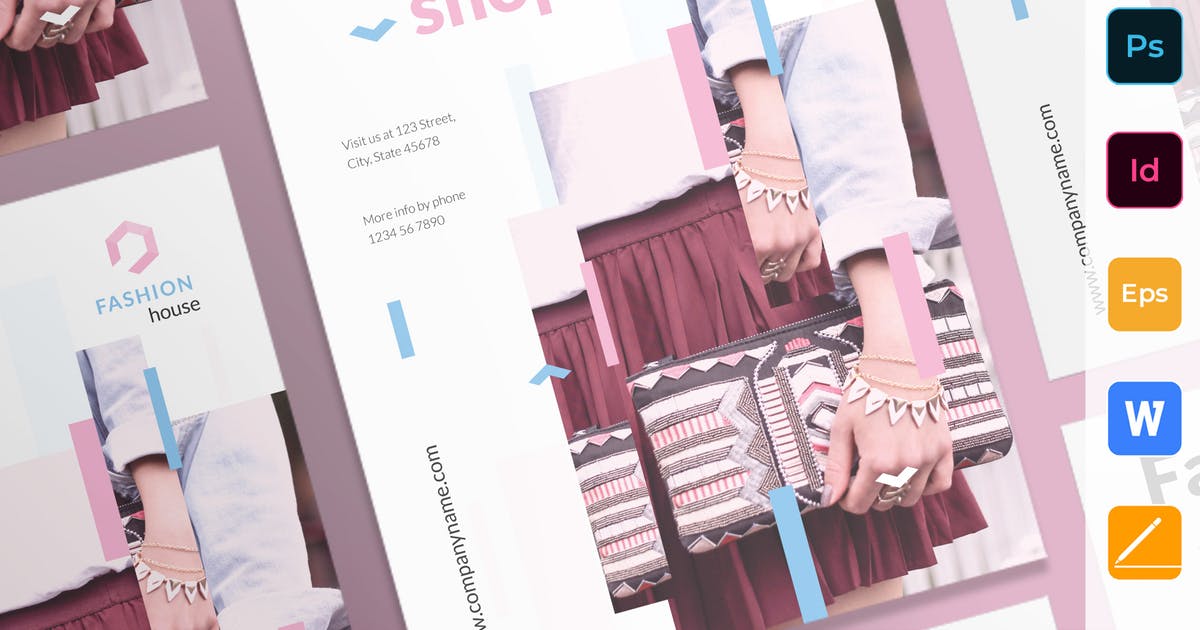 时尚服饰店铺活动海报设计模板素材