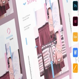 时尚服饰店铺活动海报设计模板素材