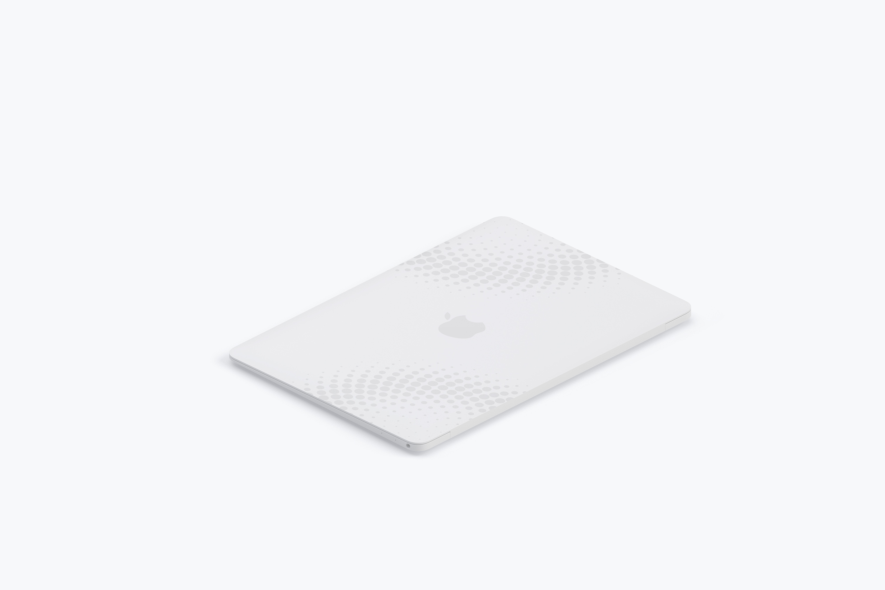 MacBook苹果笔记本电脑等距左视图黏土样机03 Clay MacBook Mockup, Isometric Left View 03