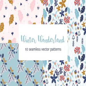 冬季仙境圣诞花样图案 Winter Wonderland Christmas Patterns