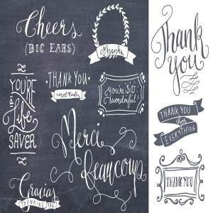 感谢祝福语矢量PS叠层素材 Thank You Photoshop Overlays Vectors