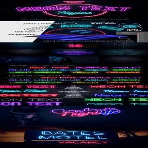 90年代经典霓虹灯PS字体样式