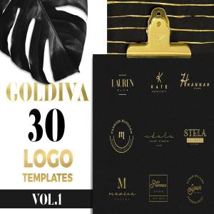 奢侈品牌Logo设计模板合集v1 GOLDIVA Logo Pack Vol.1插图1