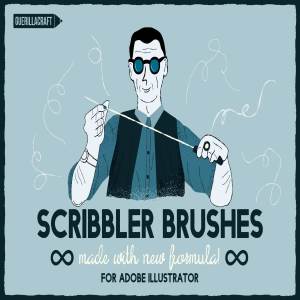 潦草风格线条AI笔刷 Scribbler Brushes for AI