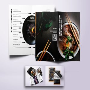 亚洲美食餐馆菜单设计模板合集 Asian Cuisine Elegant Food Menu Bundle