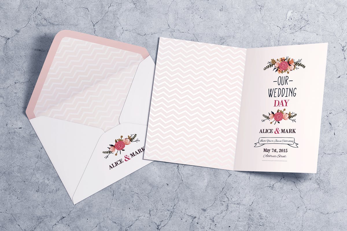邀请函与贺卡样机模板v2 Invitation & Greeting Card MockUp vol.2
