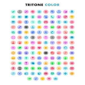 一流设计素材网下午茶:漂亮的彩色多功能图标下载[Sketch,EPS]