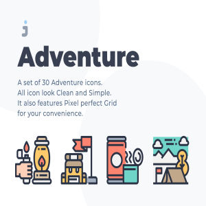 有趣的户外冒险图标套装下载[Ai]