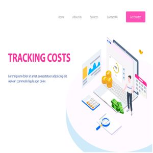 成本管理2.5D概念插画网站设计素材 Tracking Costs Isometric Illustration – FV