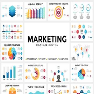 市场营销推广数据图表类 PPT 模板集合 MARKETING