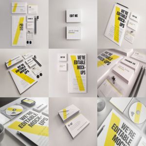 简约优雅企业文具套装样机模板 Elegant Mock-ups Bundle – Business Corporate ID