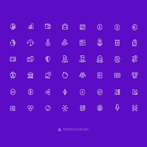 一个互联网金融主题图标集 A free set of 48 free fintech vector icons