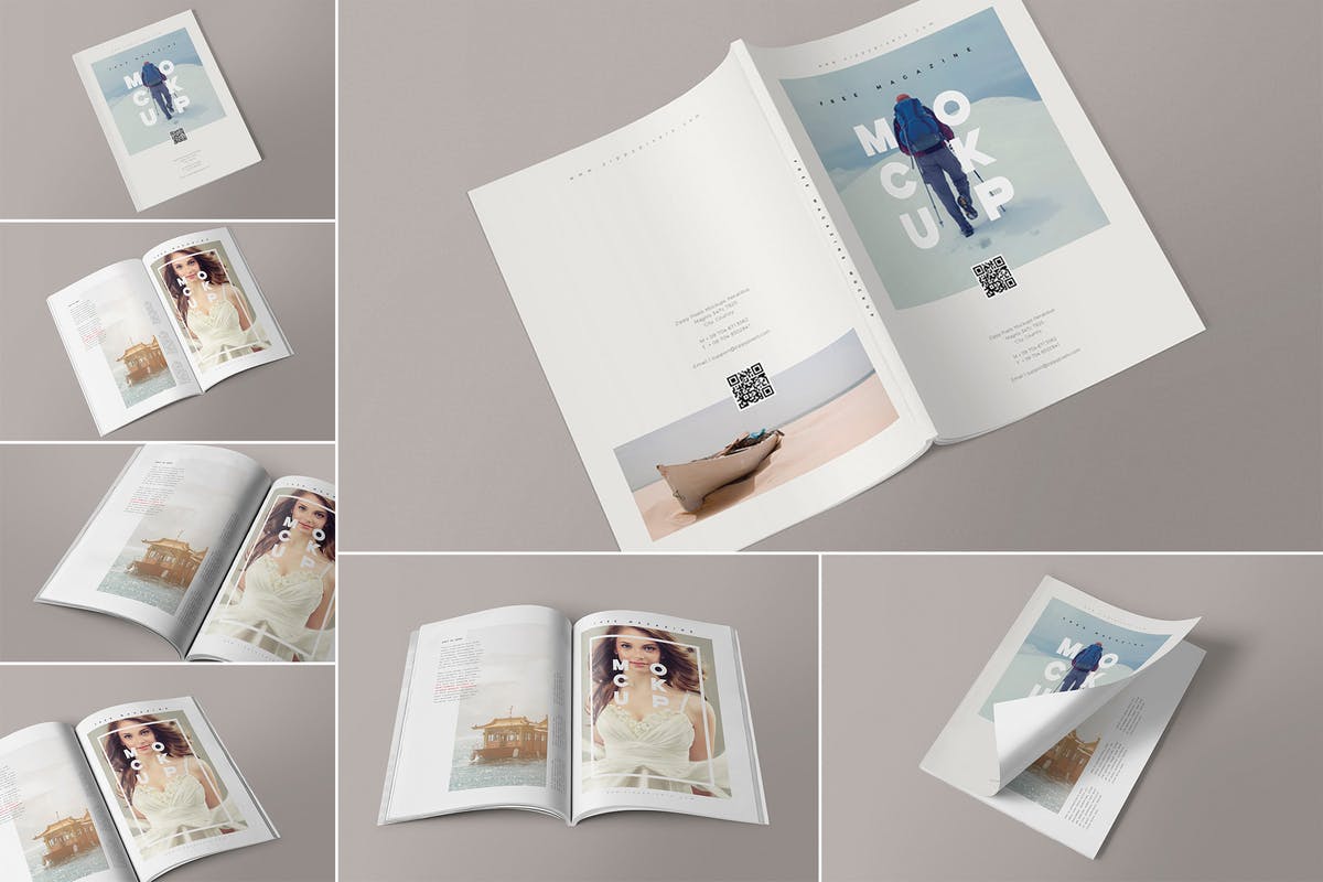 7款杂志排版设计展示样机模板 7 Magazine Mockups