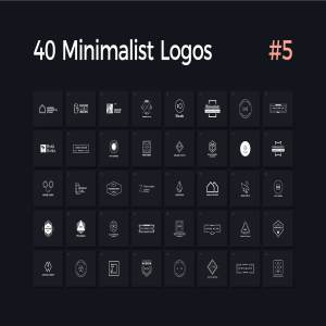 40款多用途的极简标志Logo模板V.5 40 Minimalist Logos Vol. 5插图1