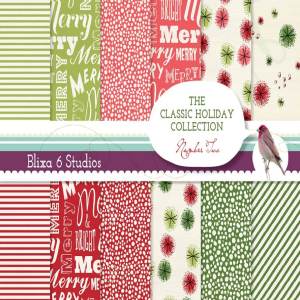 经典圣诞色彩元素纸质背景素材  Retro Holiday Digital Papers