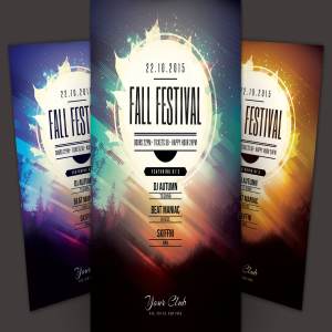 秋季活动海报宣传传单模板 Fall Festival Flyer Template