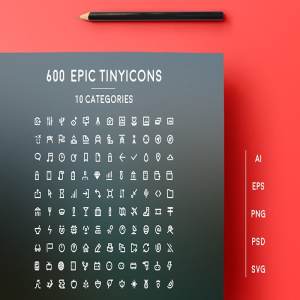 600枚精美小图标素材 Epic Tiny Icons（共10个分类）
