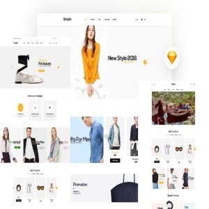 现代简约清新风格电商网站设计SKETCH模板 Simple – Ecommerce Sketch Template