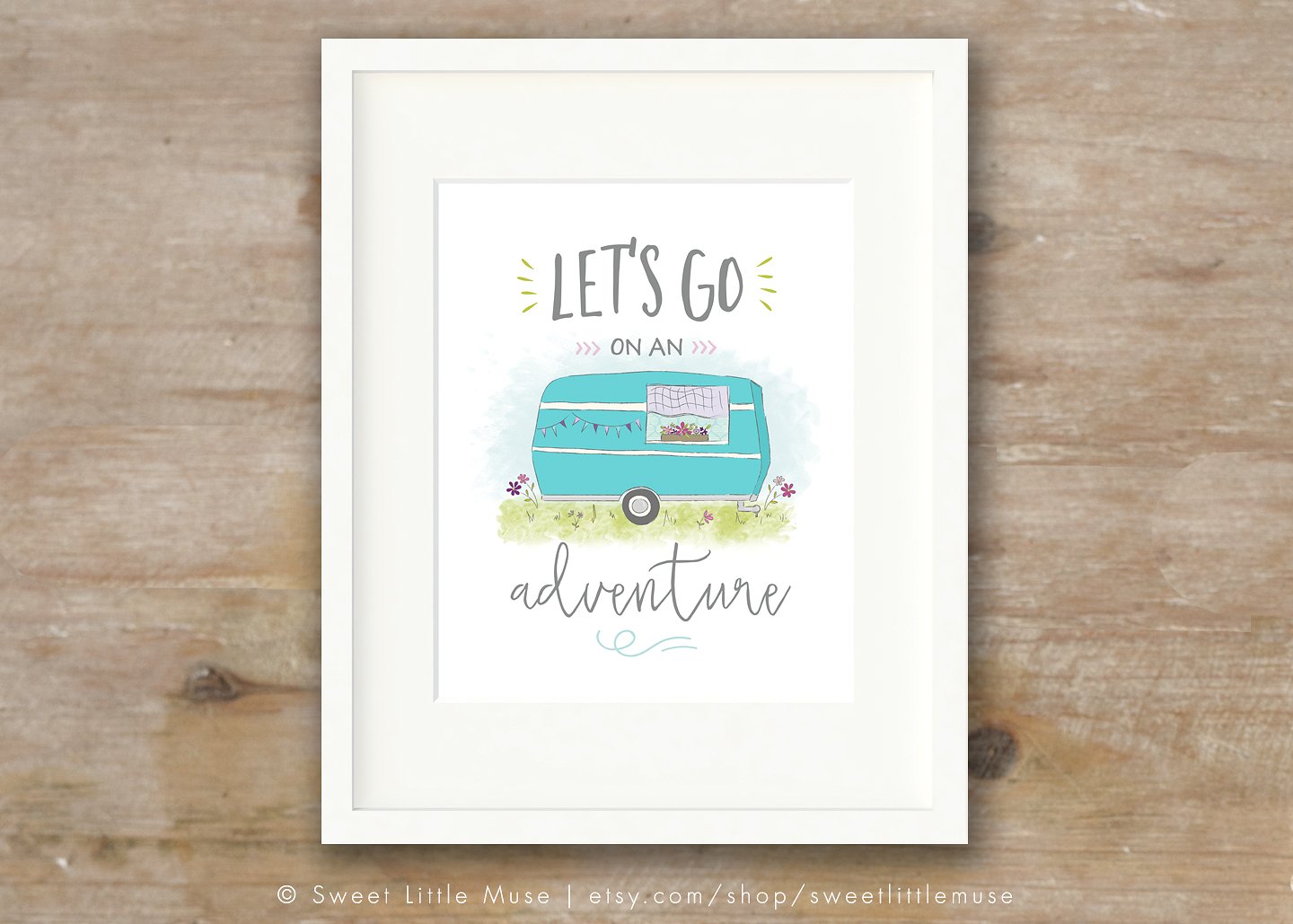 水彩手绘儿童艺术插画剪贴画 Adventure wall art printable