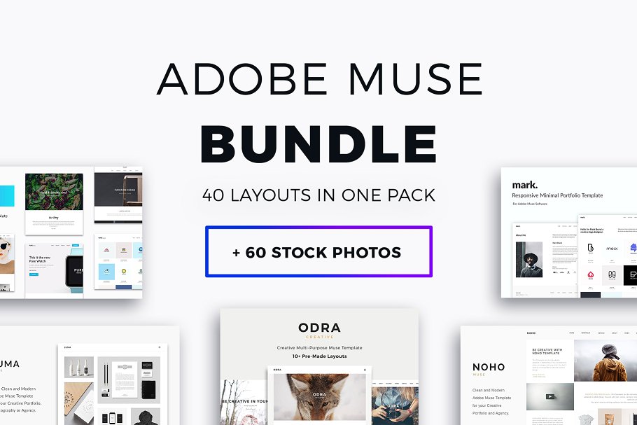 40+超级网站模板[for Adobe Muse] Adobe Muse Bundle – 40+ Templates