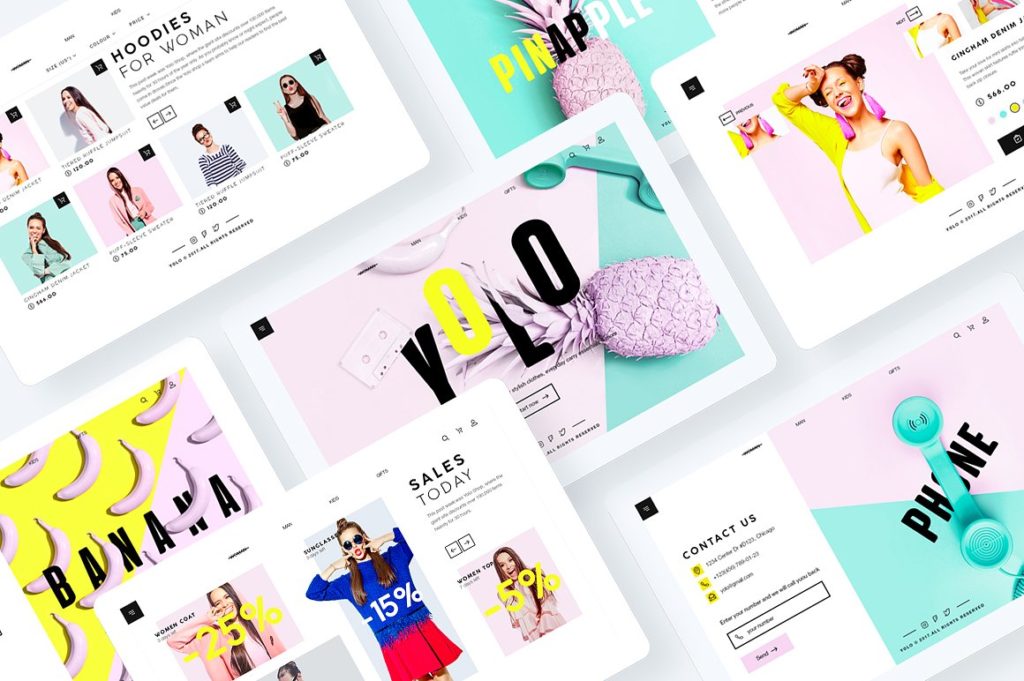 时尚糖果色UI Kit模版打包下载[psd]