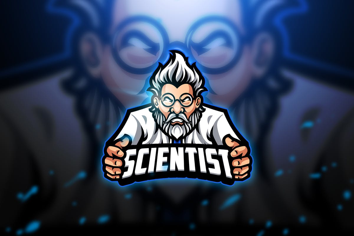 科学家电子竞技吉祥物Logo标志设计模板 Scientist – Mascot & Esport Logo