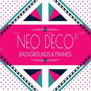 几何扁平风格图形框架装饰模板 Geometic Frames and Design Templates