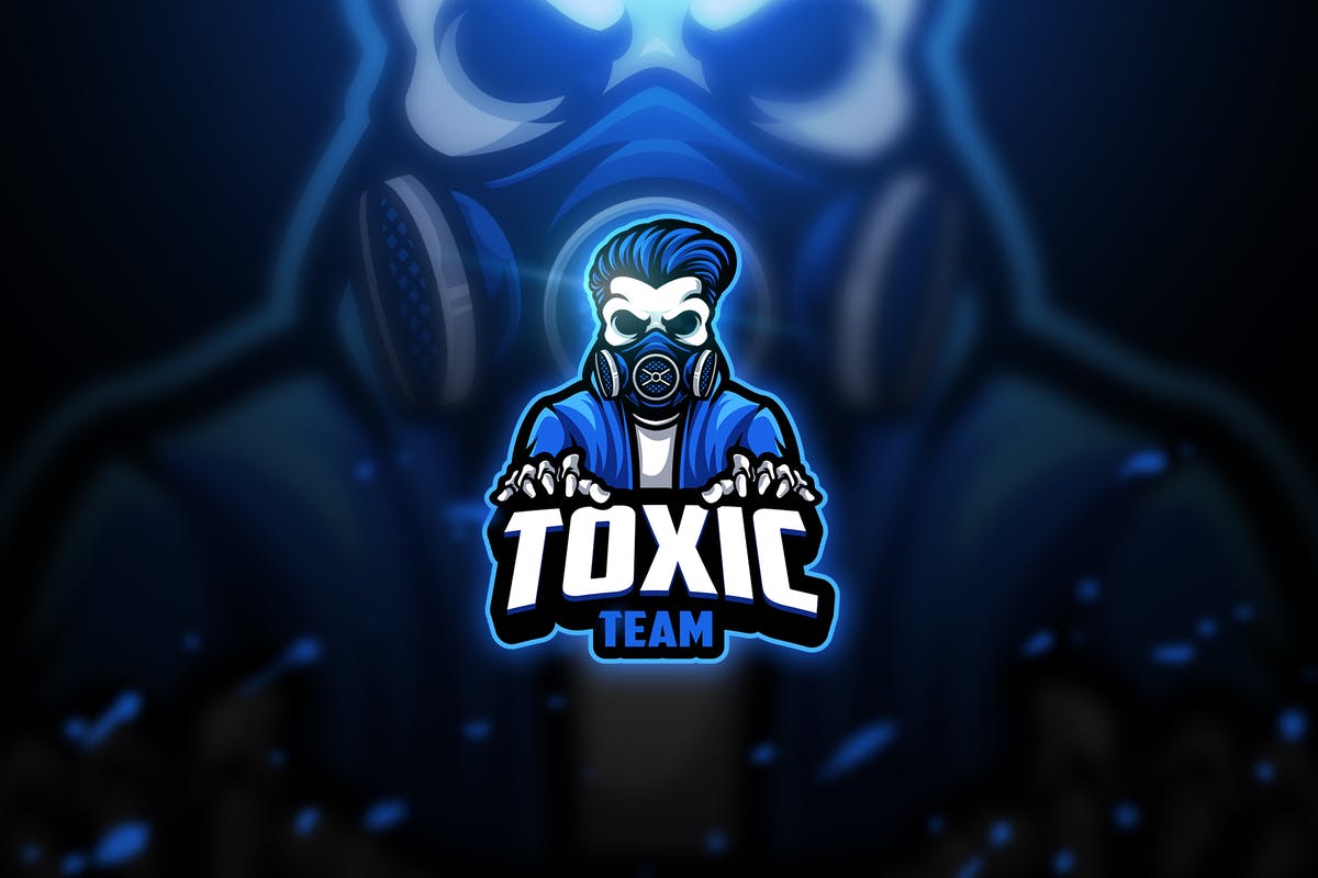 生化危机骷髅头电子竞技队徽Logo模板V2 Toxic skull 2 – Mascot & Esport Logo