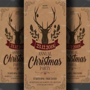 圣诞派对邀请函传单模板 Christmas Invitation Flyer